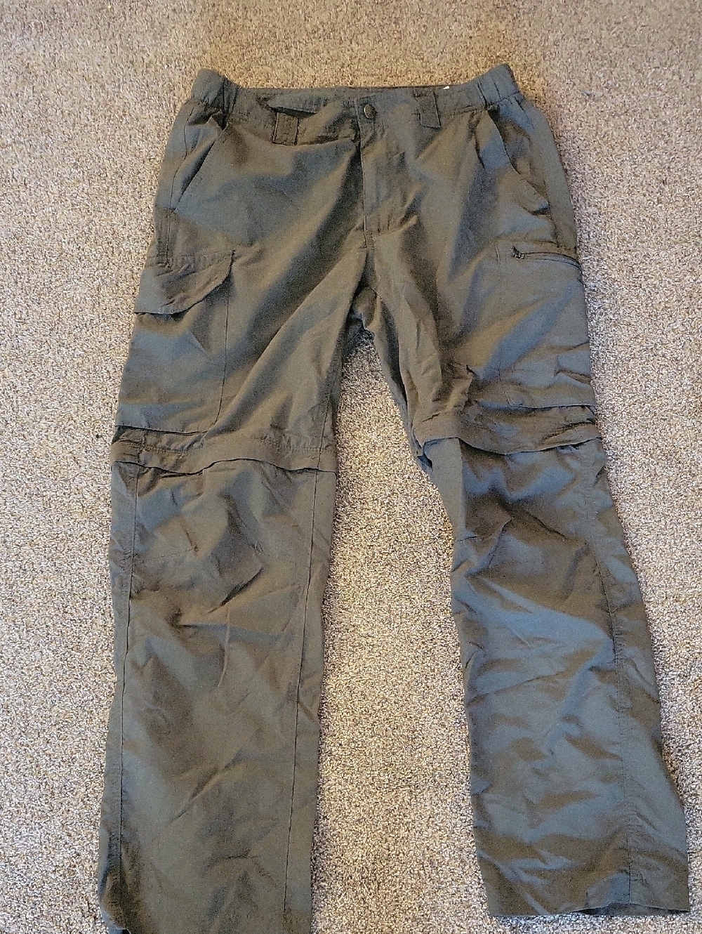Men's Columbia Omni Shade Convertible Cargo Olive Green Hiking Pants Size 32x30